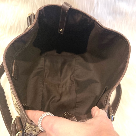 GREAT CONDITION! Authentic Gucci Abbey GG Monogram Shoulder Bag Tote  #4.1v - Picture 10 of 16